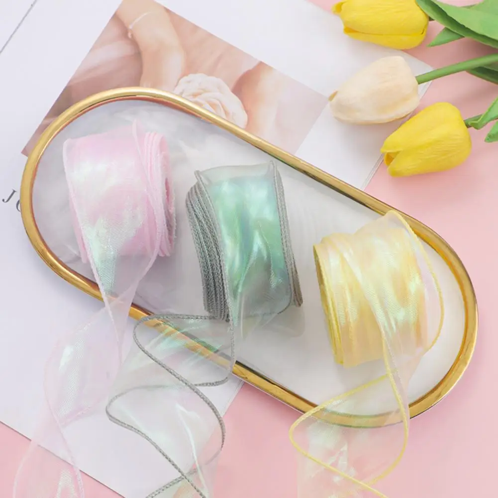 Cut-to-size Tulle Ribbon Tulle Ribbon for Gift Wrapping Iridescent Tulle Ribbon Roll for Wedding Invitations Floral for Bouquet