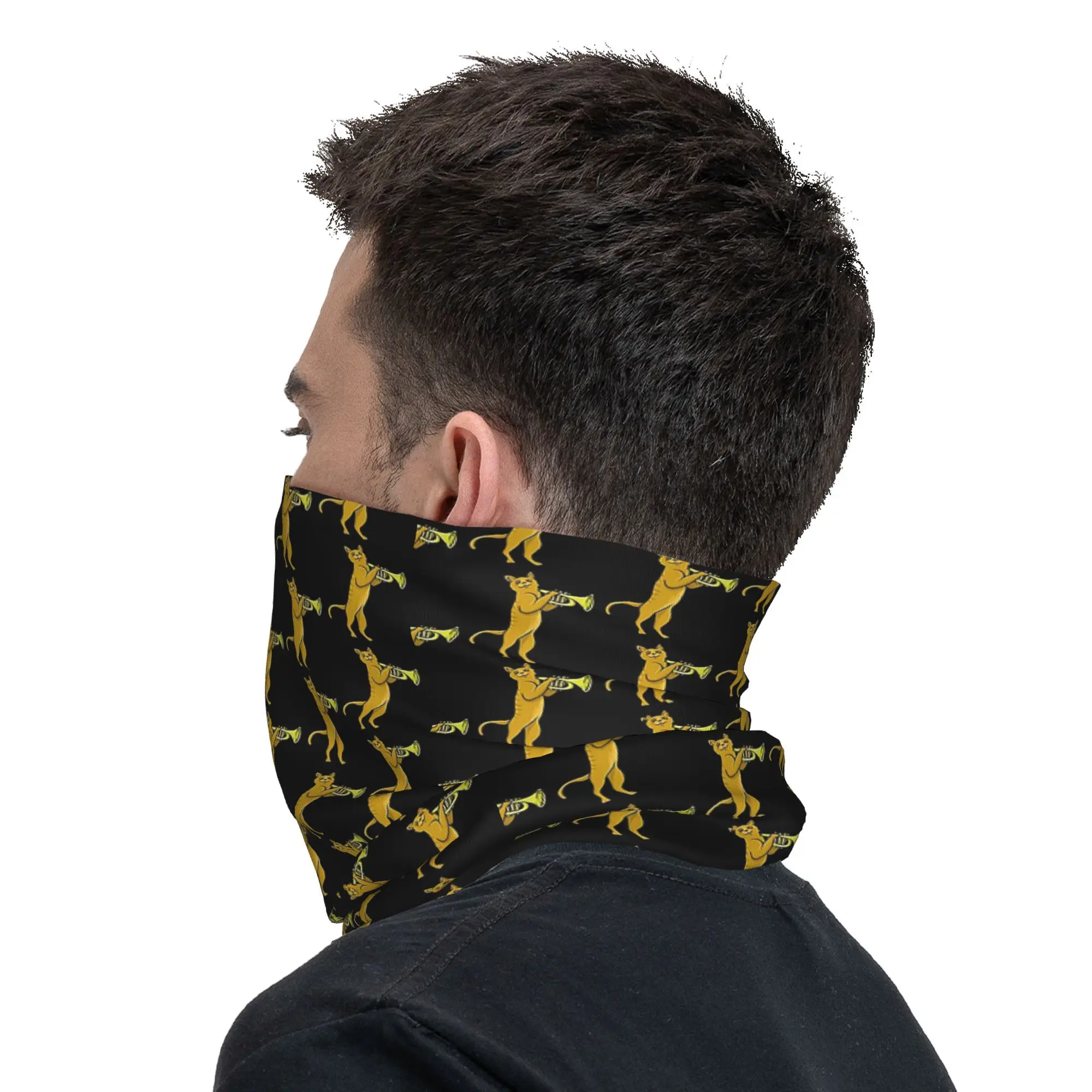 Trompet Kat Bandana Halsbeenkap Gedrukt Masker Sjaal Warme Hoofdband Rijden Voor Mannen Vrouwen Volwassen Winter