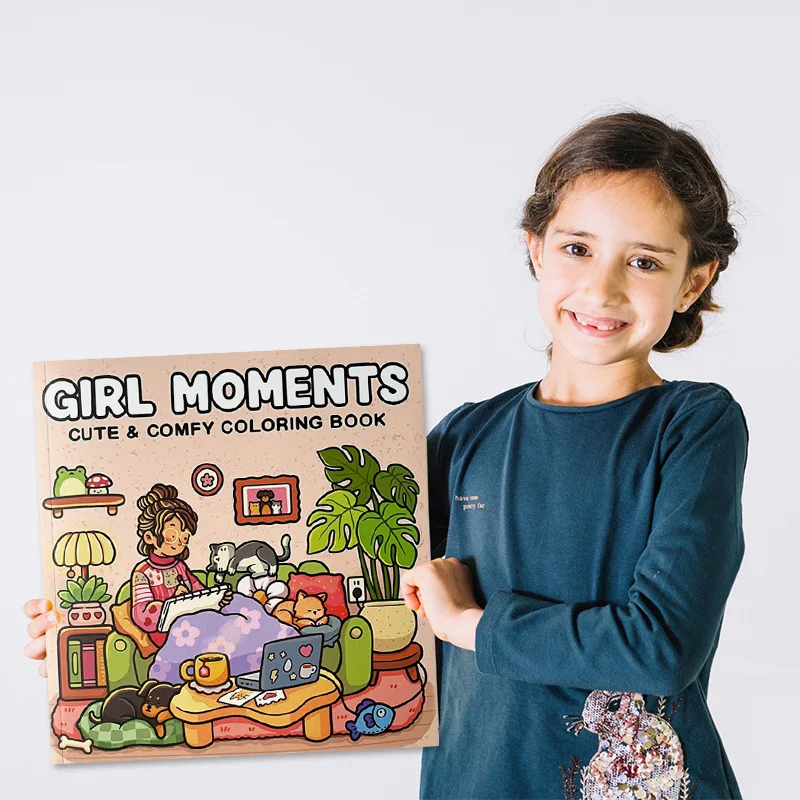 Girl Moments: Coloring Book for Adults and Teens Featuring Cute Cozy Daily Activities for Relaxation (Cozy Spaces Coloring)