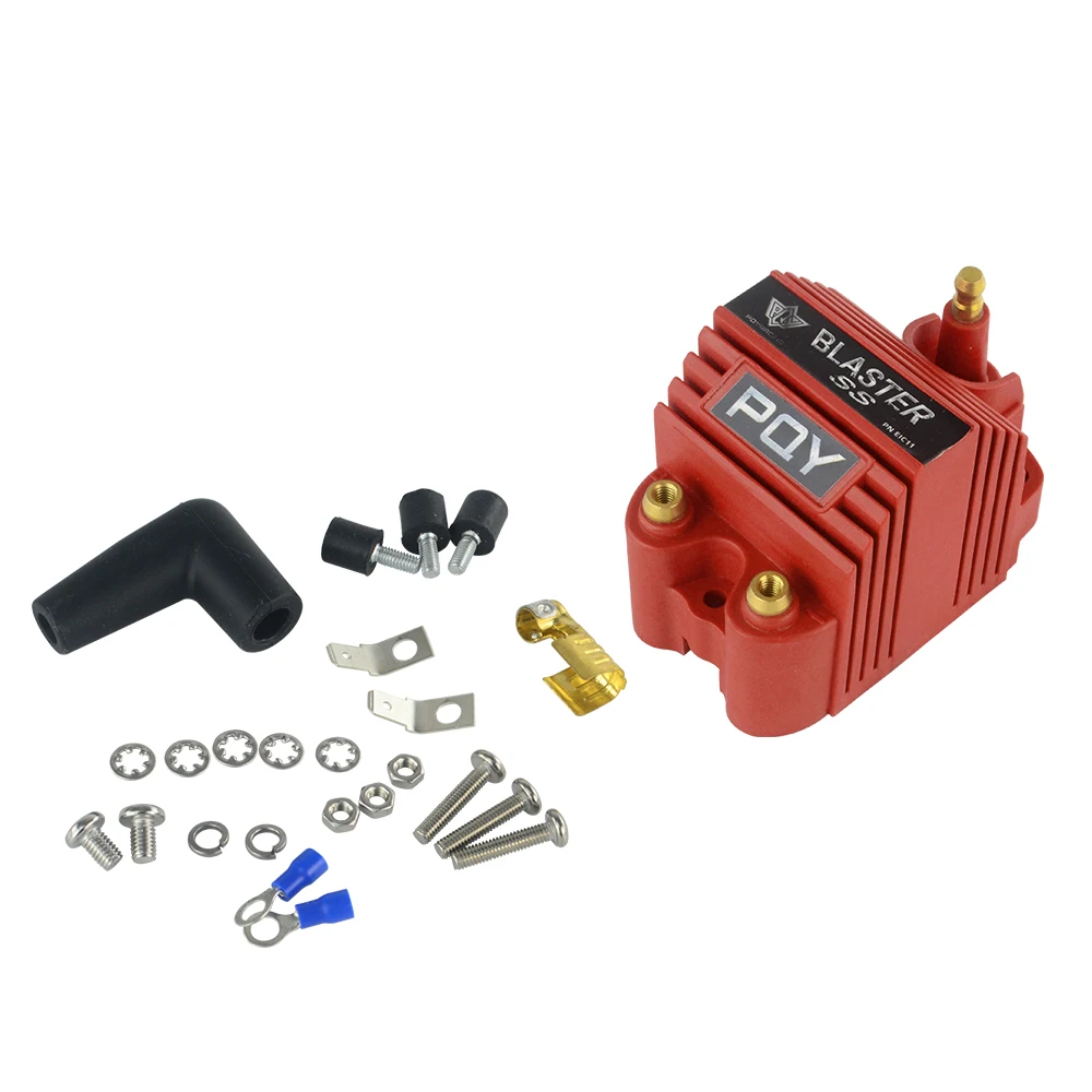 WLR - Universal Blaster Ss 12V High Output External Male E-Core Ignition Coil With Kits Adaptor + Bracket Mount Kit