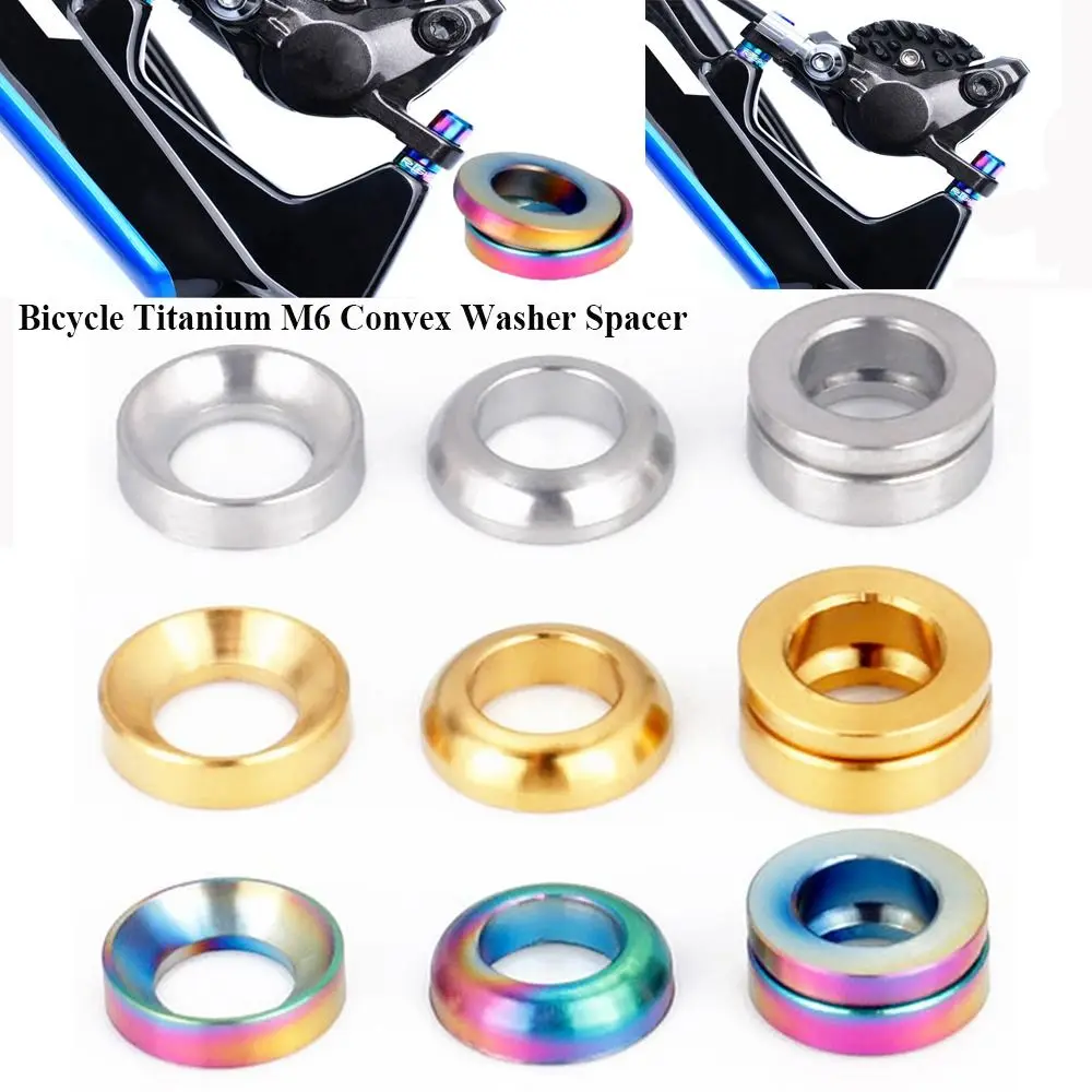 Bike Accessories Bicycle Parts Mountain BMX Bike Titanium M6 Concave Brake Caliper Group XT Mounting Bolts Convex Washer Spacer