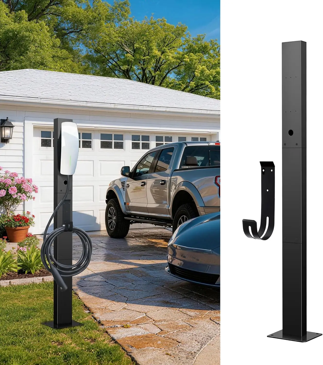 

Heavy Duty EV Charger Pedestal for Tesla & J1772, Stable, Easy Install, Corrosion Resistant