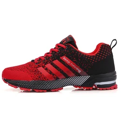 Fashion men's and women's casual sports shoes mesh surface breathable light comfortable couple running fitness shoes large size