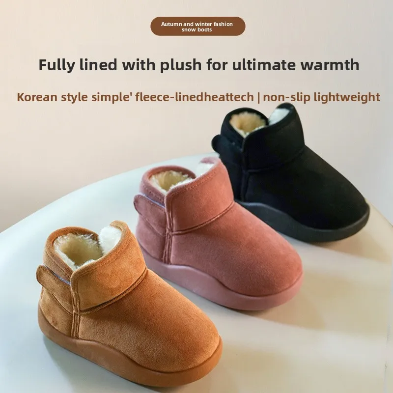 2026 Winter Baby Girl Shoes New Toddler Snow Boots Children Infant Plush Warm Kids Short Boots Boys Cotton Shoes Size 22-32