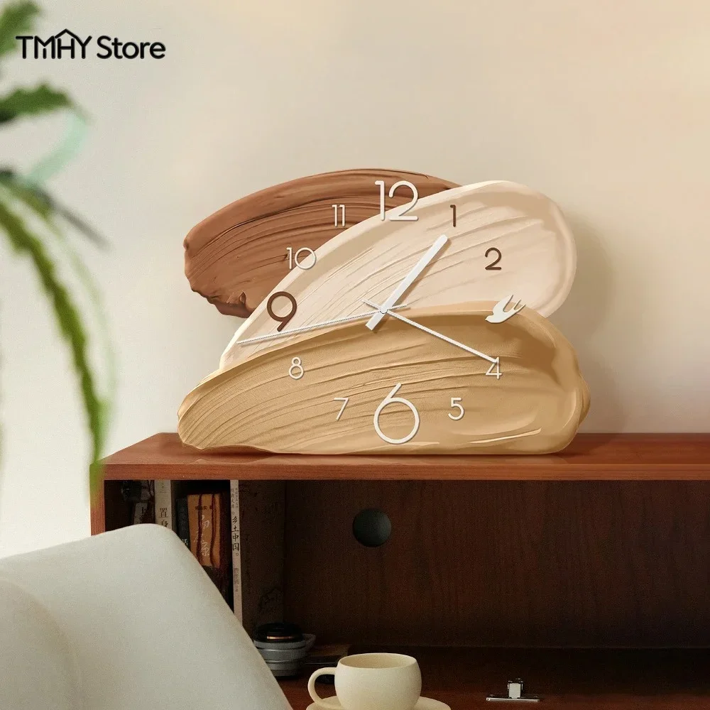 Vintage Desktop Clocks Ornament, Light Luxury Designer Creative Wall Clocks for Living Room,Silent Desktop Clock Decor for Home