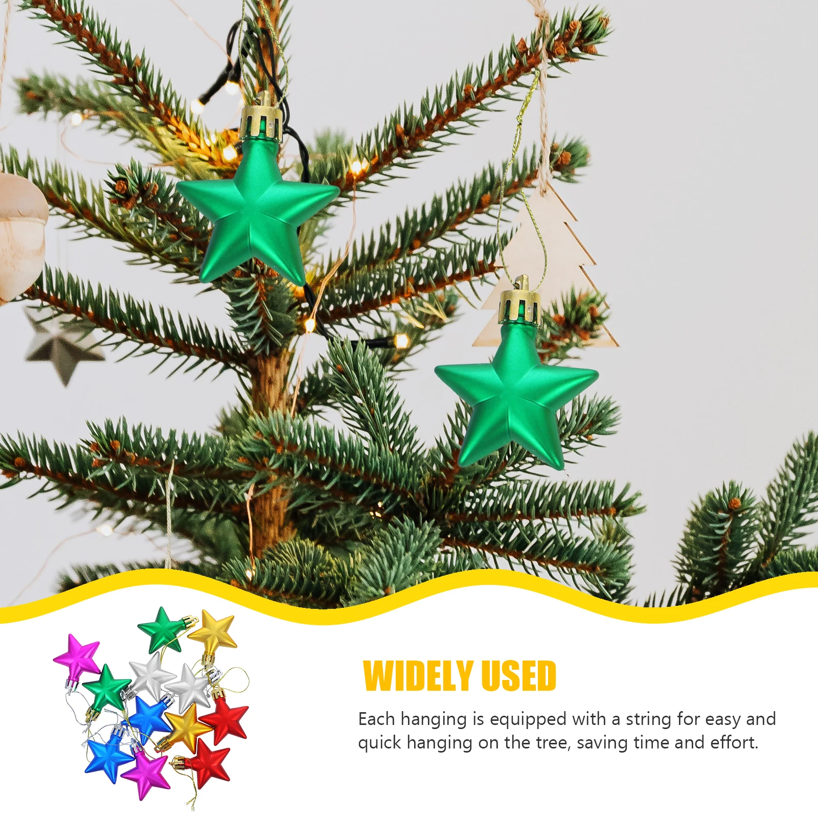

12 Pcs Indoor Five-pointed Star Pendant Hanging Stars Decorations Plastic Mother