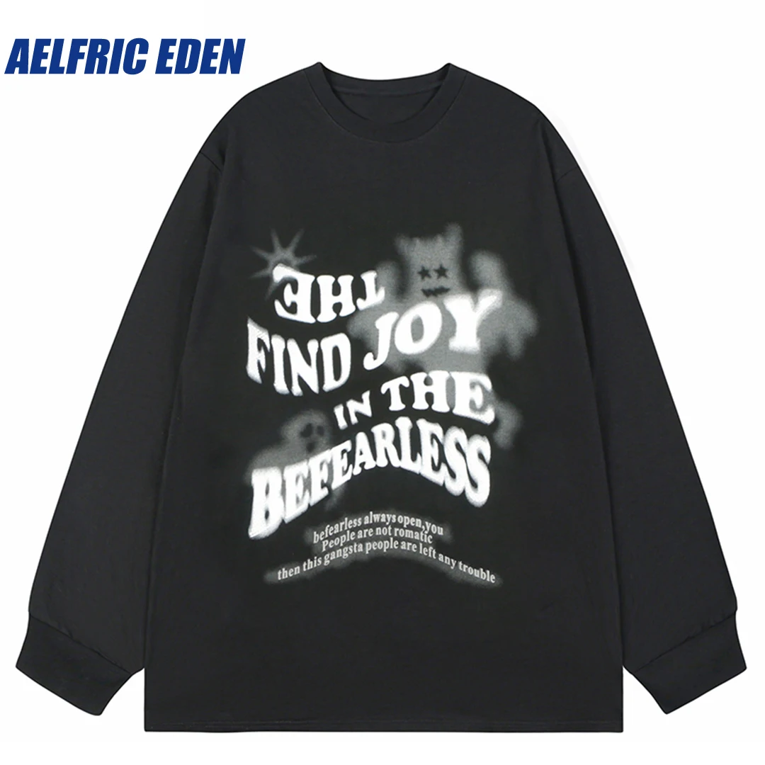 Aelfric Eden Sweatshirt grafis huruf Iblis 2023 pria, pakaian jalanan Harajuku Hip Hop ukuran besar lengan panjang atasan Hoodie Y2K