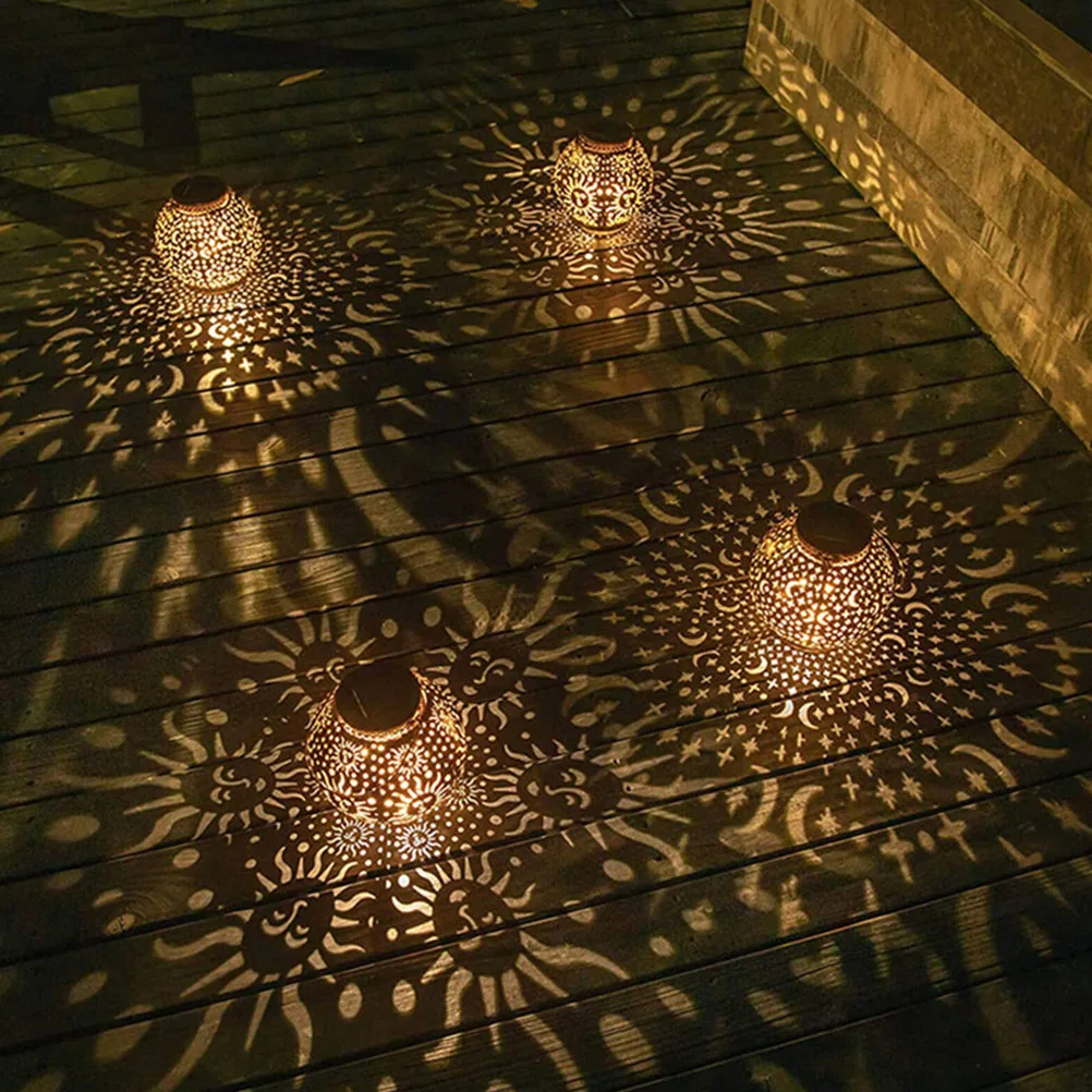 

Lantern Solar powered Light Hollow Design Gentle Elegant Yard Decorative Garden Hanging L Projection Scene Outdoor Lights