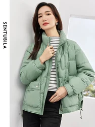 SENTUBILA Down Jacket Women's Winter Crop High Quality Down Coat 2024 Fashion Duck Down Stand Collar Warm Short Jacket W34Y50682