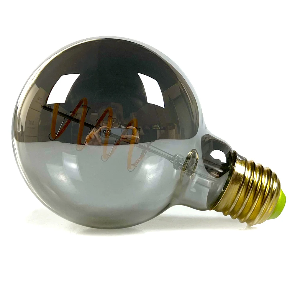 Vintage E27 Edison Bulb Smoke Glass Globe 2700Kelvin Warm Led Filament 220-240V 4W Dimmable Spcialty Decorative Light Bulb