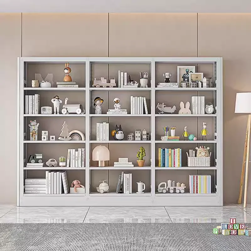 for Children Reading Room  Bookshelf Wood Grain Bookcase Multi-layer Adjustable Multifunctional Frame