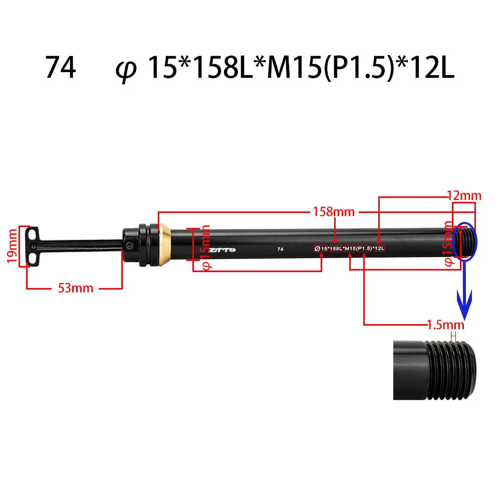 ZTTO خفيفة دراجة مخفية الإفراج السريع برميل رمح قضيب 12x100 12x142 12x148 15x100 15x110 دراجة الطريق الجبلية من خلال رافعة المحور #4