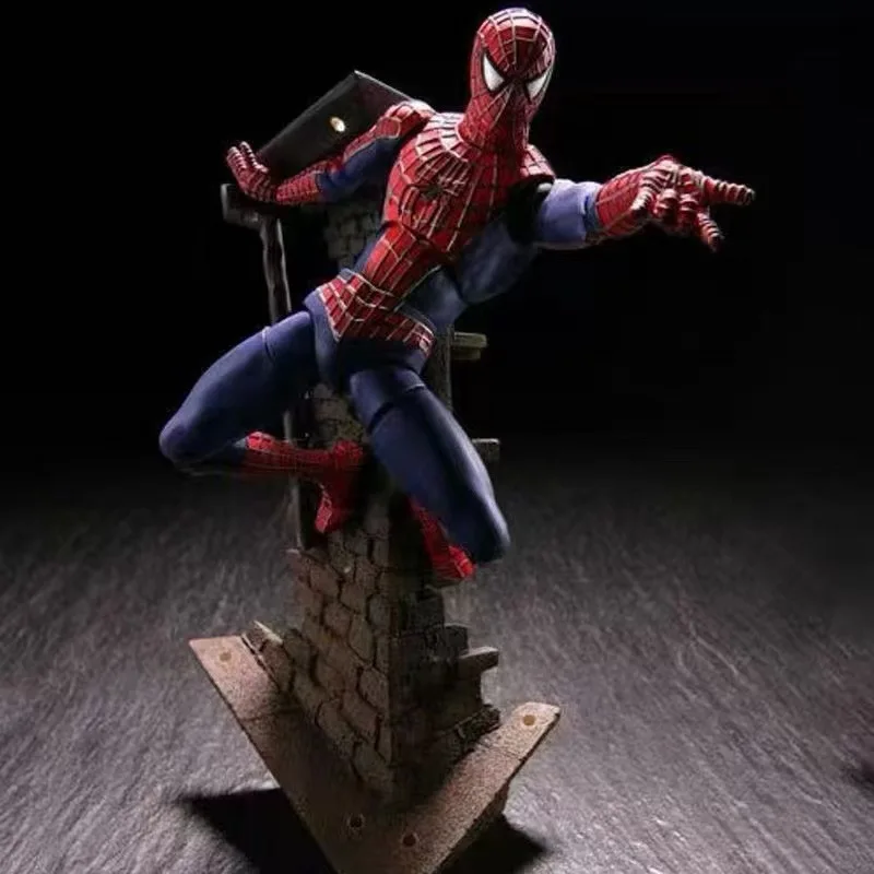 

Spider Man 039 Fully Articulated Replaceable Face Boxed Anime Action Figure Peter Parker Yamaguchi Style Collectible Toy