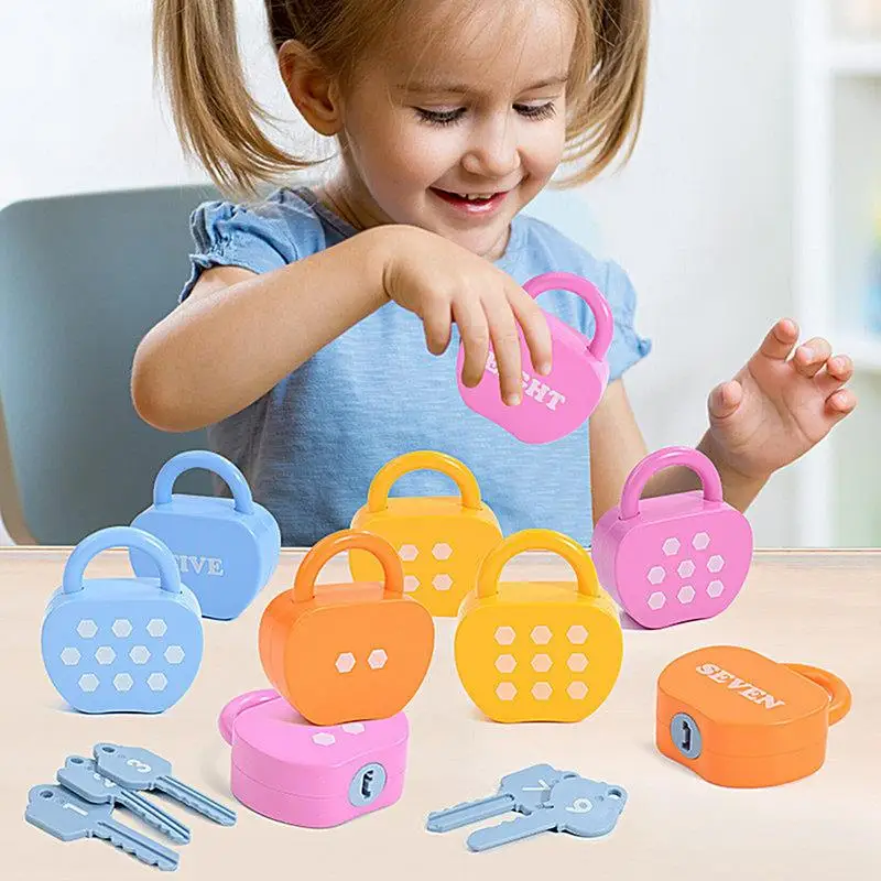 Kids Lock And Key Learning Toys Numbers Educational Toys Fine Motor Toy Locks And Keys Learning Game Preschool Activities Toys