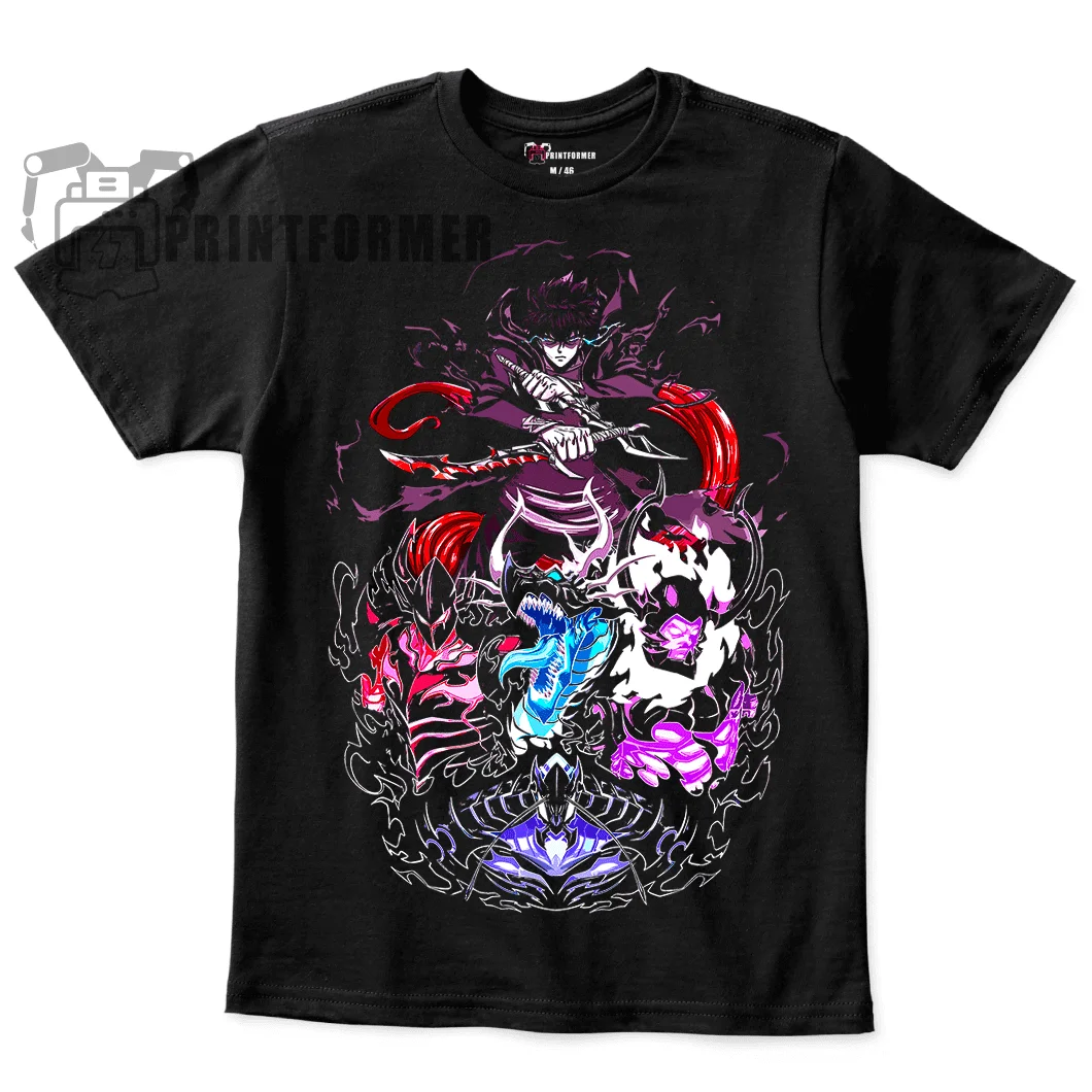 Solo Leveling T-Shirt Sung Jinwoo Liu Zhigang Anime Jonas Reiji shirt All Size2