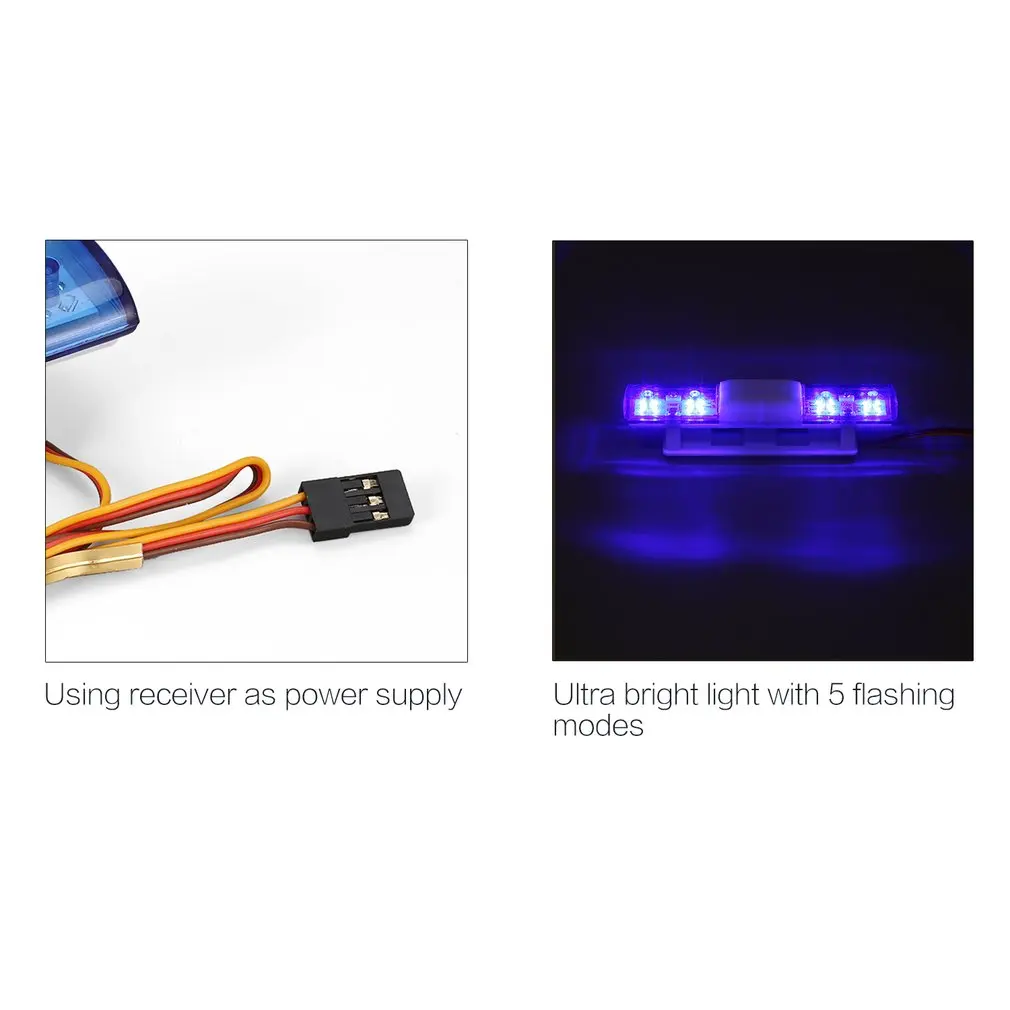 RC Multi-function Ultra Bright RC Police Car LED Light strobing-blasting Flashing fast-slow Rotating Mode