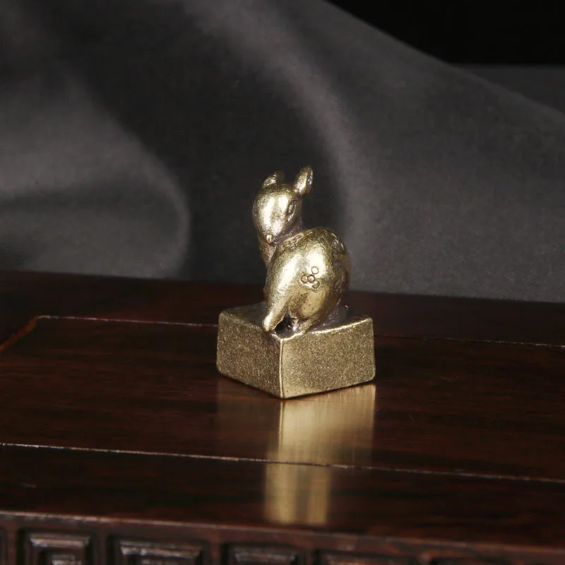 Brass Deer Copper Seal Ornament Spotted Deer Seal Antique Antique Antique Antique Bronze Ware Home Decorations