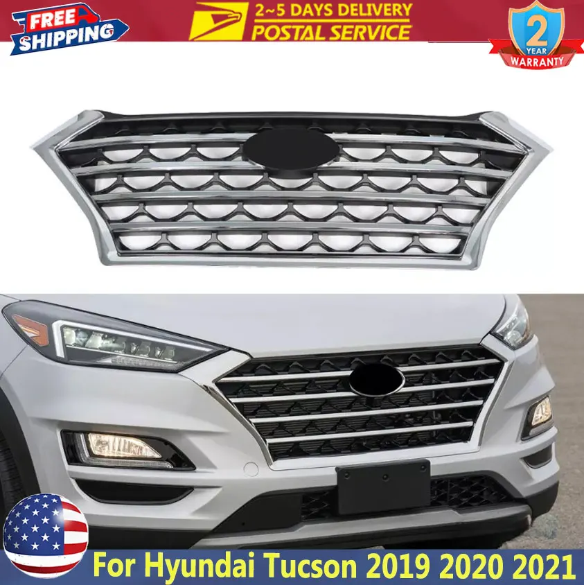 

Car Front Bumper Grille Assembly For Hyundai Tucson 2019 2020 2021 Grill Front Bumper Upper Chrome Grille 86350D3660 HY1200234