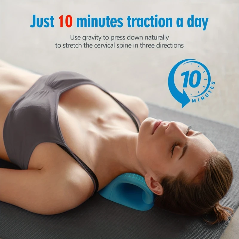 Cervical Pillow for Cervical Spondylitis, Spinal Curve Correction, Forward Head Tilt Corrector, Massager, Elastic Neck Support