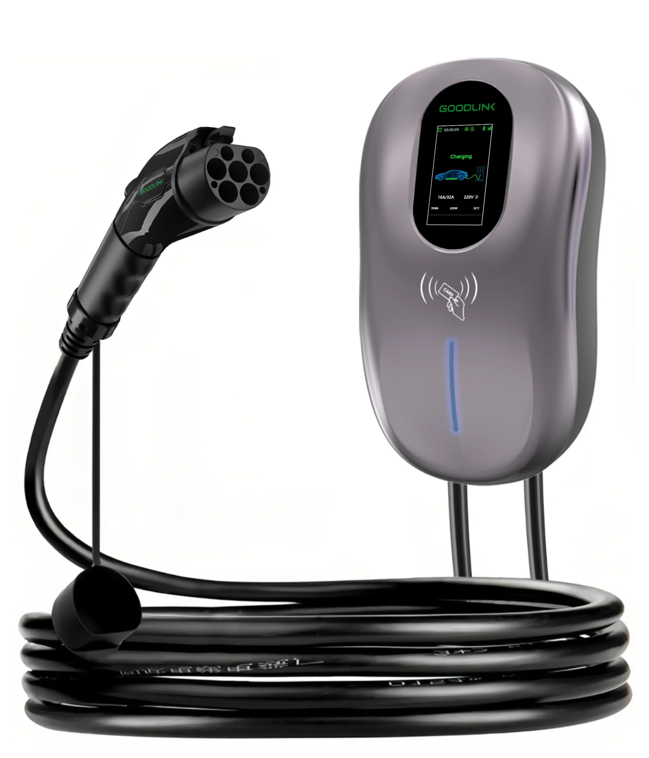 GB/T Universal Household 7KW 11KW 22KW Charger, Wall Mounted AC Electric Vehicle Charging Station Wifi App