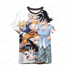 Dragon Ball Super Saiya camiseta de manga curta masculina, blusa Goku, camisas novas tendências, roupas Vegeta Y2k, 2024