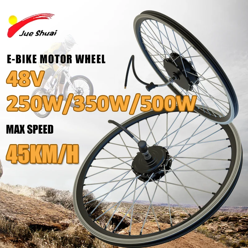 45KM/H Top Speed Electric Bike Motor Wheel 250/350/500W Brushless Gear Hub Motor Wheel 20-29'' Wheel Size E-Bike Conversion Kit