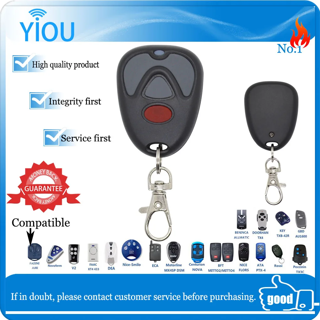 YIOU Rf 433.92 MHz replication remote Remote DOORHAN rolling code garage door opener