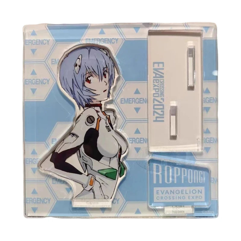 2 قطعة EVANGELION لعبة أكريليك الكرتون الدائمة لوحات أنيمي الطرفية الشكل حامل علامة سطح المكتب الحلي مروحة تحصيل هدية