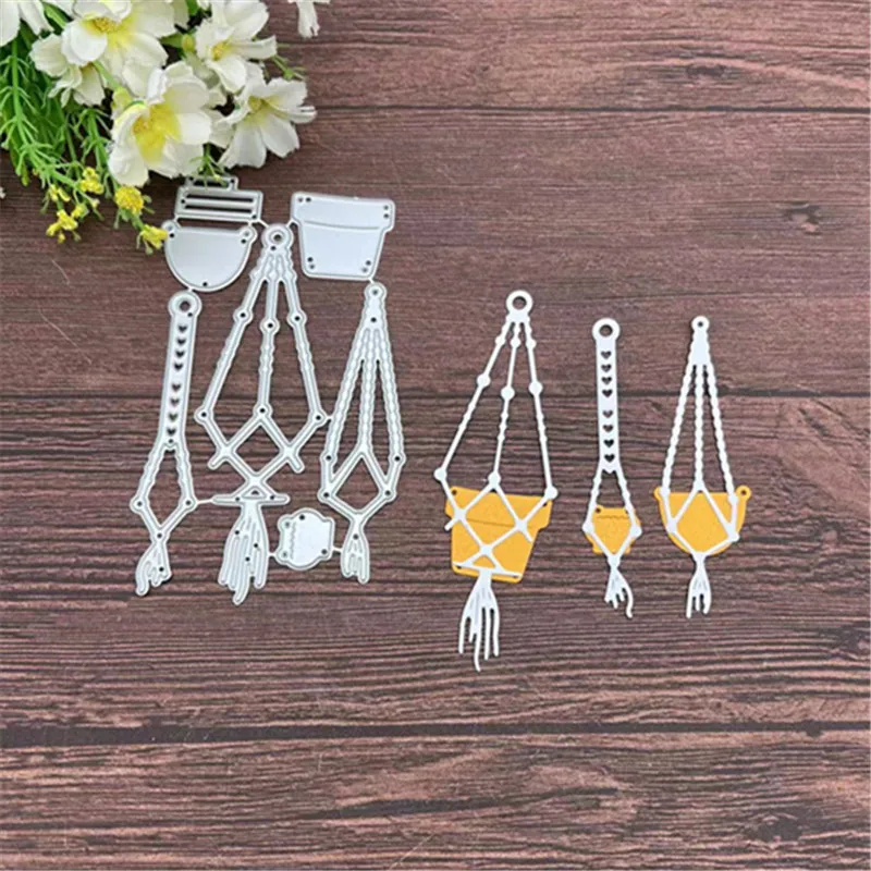 Flowerpot Hanging Basin Frame Metal Cutting Dies Stencils For DIY Scrapbooking Decorative Embossing Handcraft Template