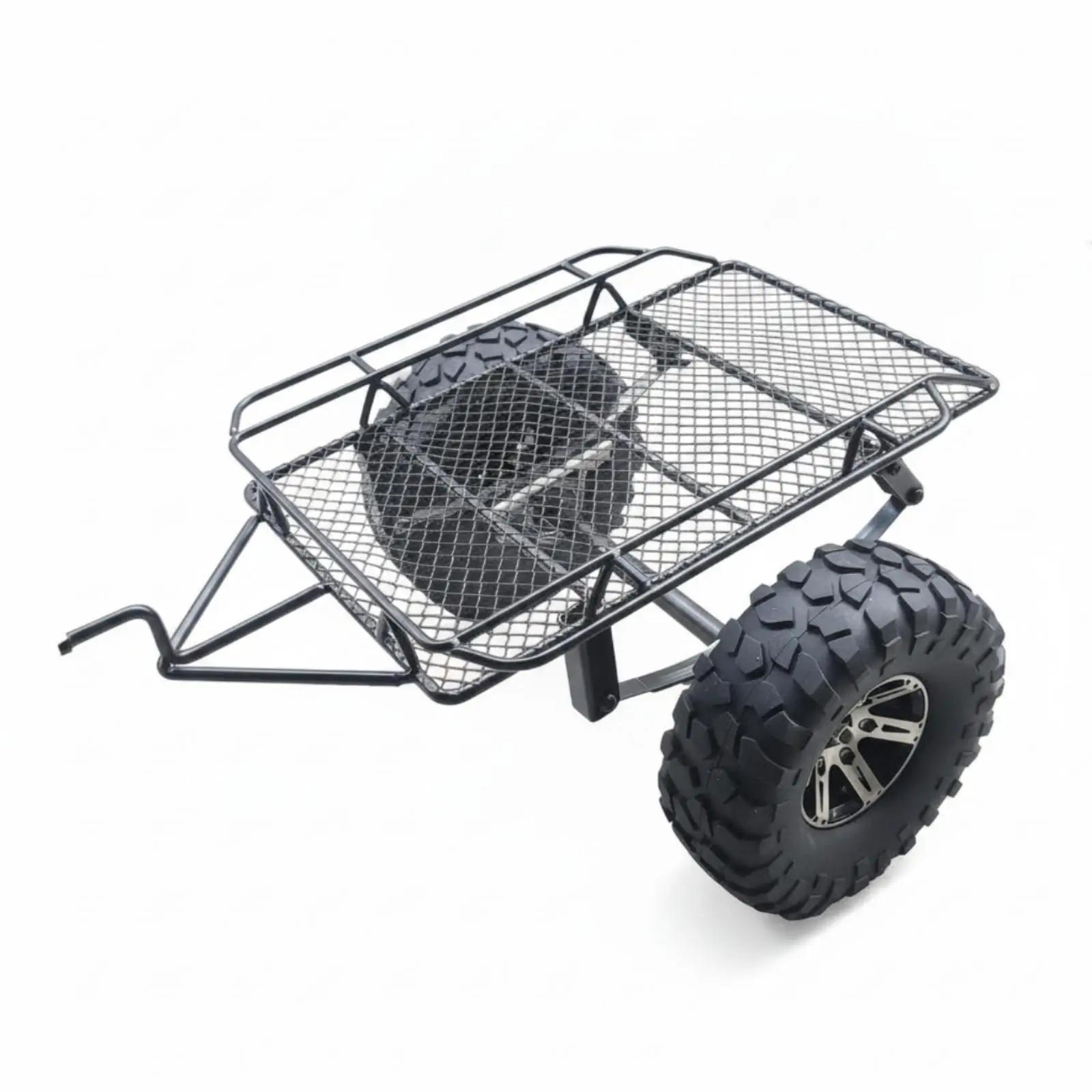Metal Crawler Trailer Flatbed RC Crawler Trailer All-Terrain for Trail Runs
