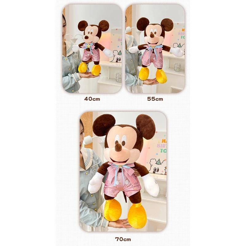 40-70cm Cute Disney Mickey Mouse Minnie Plush Toys Classic Anime Evening Dress Doll Pillow Kawaii Stuffed Toys for Children Xmas view 4