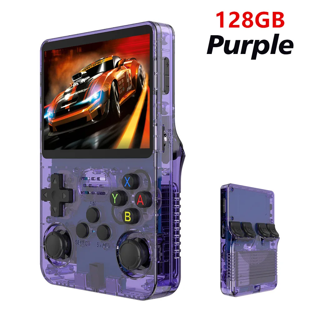 Retro R36S Handheld Video Game Console 3,5 Inch IPS Scherm 128GB Voorgeladen Games Draagbare Pocket Speler Linux Systeem - afbeelding 1