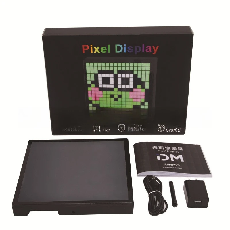 Smart Dynamic Pixel Screen Desktop Decorative Light Bedside Night Light with LEDs and RGB Color Options