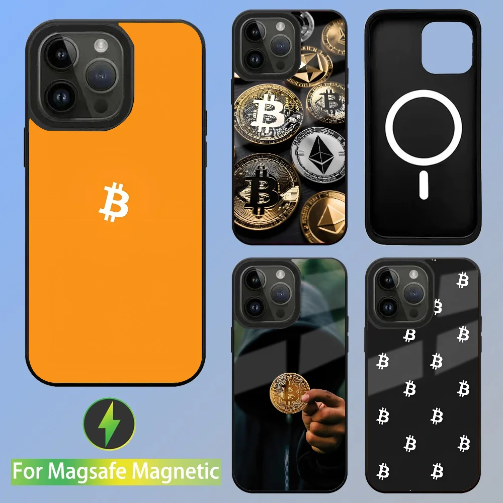 

B-bitcoin Phone Case For IPhone 16 15 14 13 Pro Max 11 Mini Alex Mirror For Magsafe Wireless Charging Cover