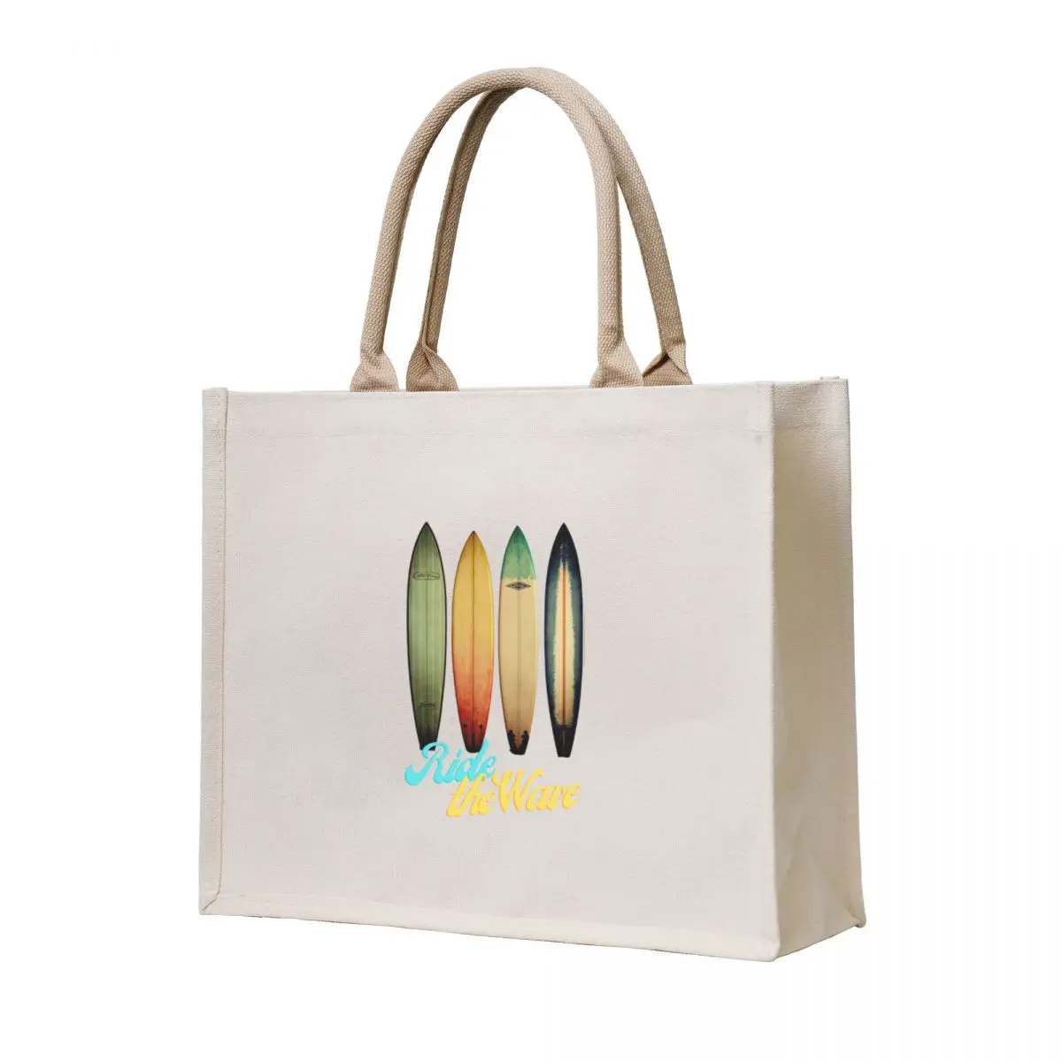 

Vintage Surfboards Ride the Wave Tote Bag tote bags aesthetic Customizable tote bag sacs de shopping large bag