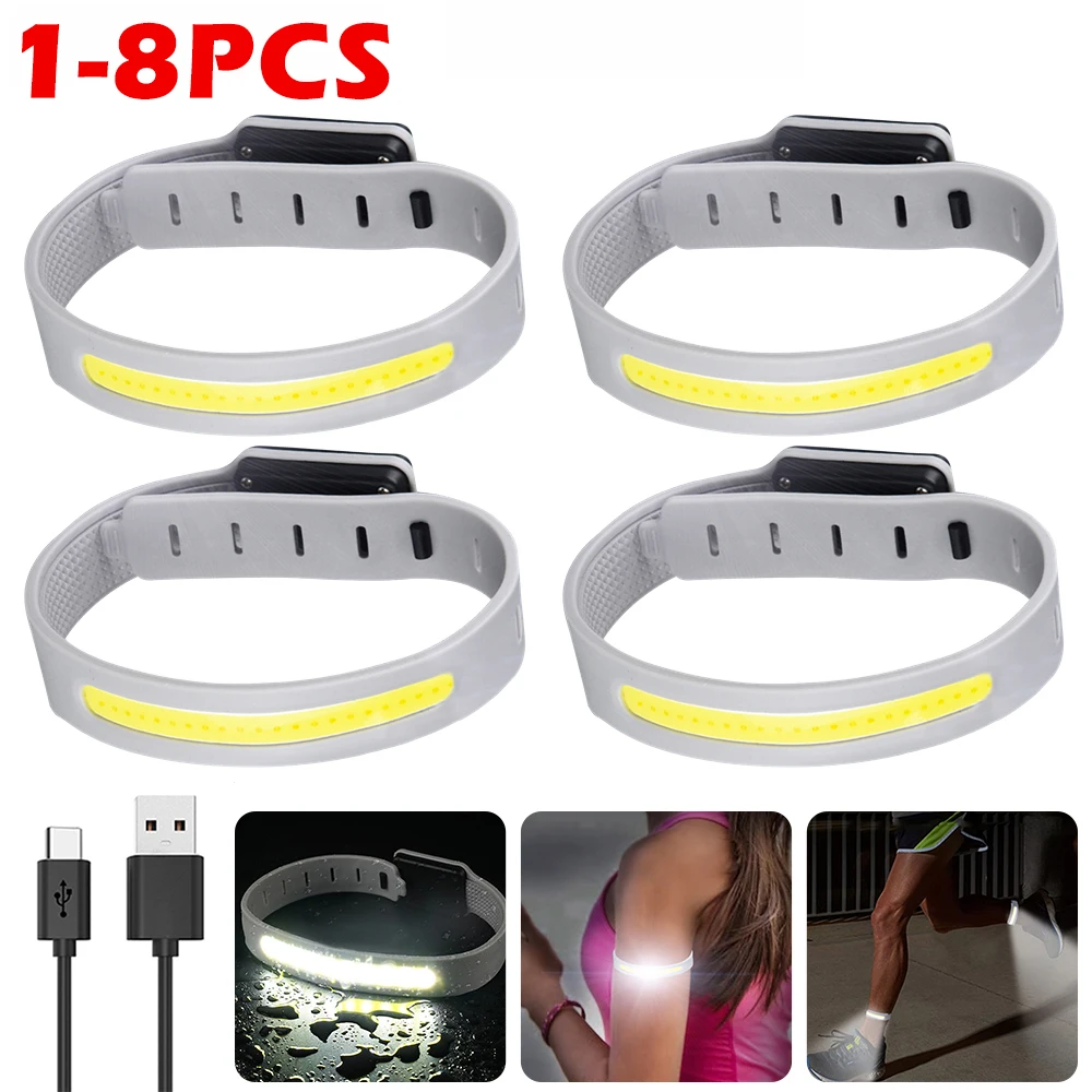 Night Running Armband LED Light Outdoor Sport USB Rechargeable Flashing Light Safe Belt Arm Leg Warning Wristband Cycling Light