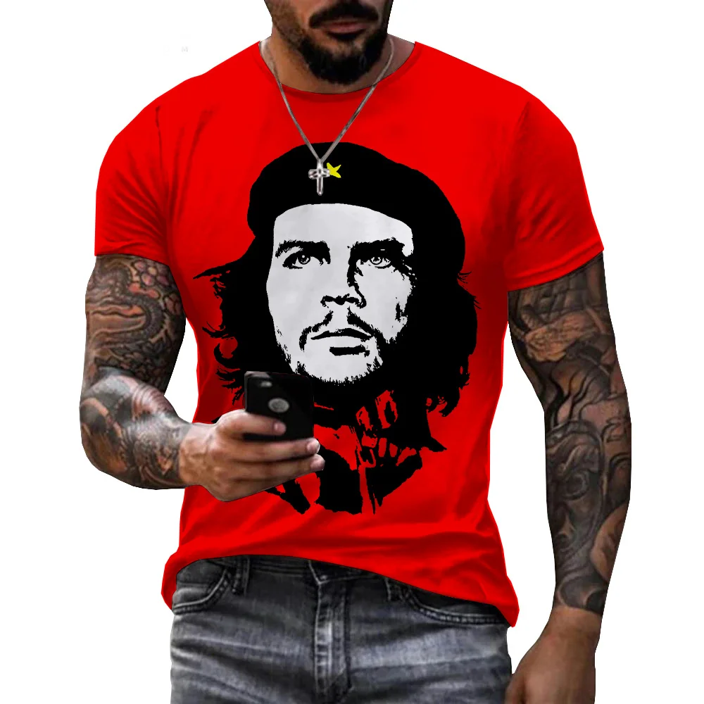 

3D Che Guevara Graphic T Shirt For Men Clothing Harajuku Fashion T-Shirts Leisure O-neck Short Sleeve Pullover Summer Loose Tops