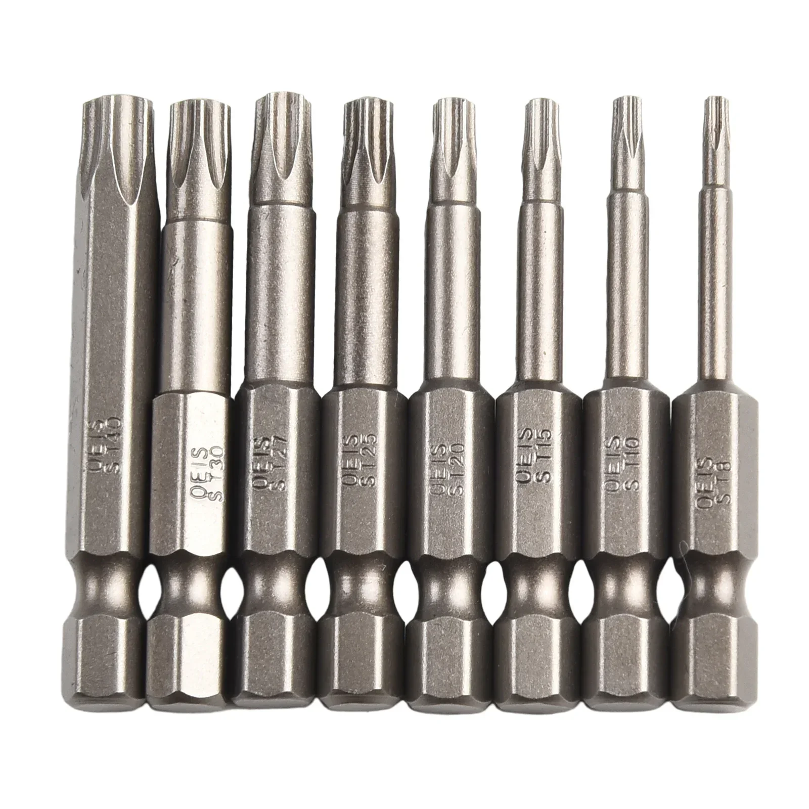 

8Pcs 50mm 1/4 Hexagonal Screwdriver Hex Shank Magnetic Five-point Torx Screwdriver Bits Set T8-T40 Long Screwdriver Hand Tool