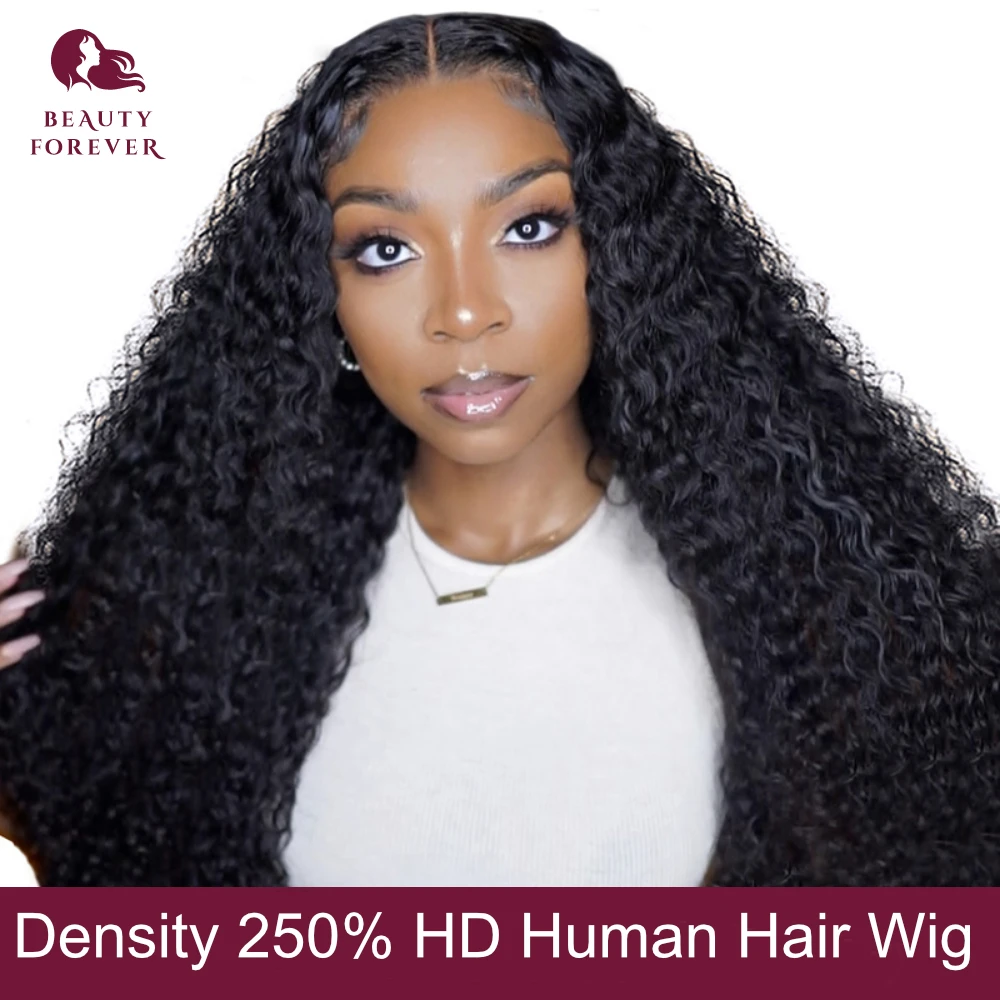 Clearance Sale Density 250% Long Curly 5x5 HD Lace Closure Wig Brazilian Jerry Curly Glueless HD Transparent Human Hair Wig