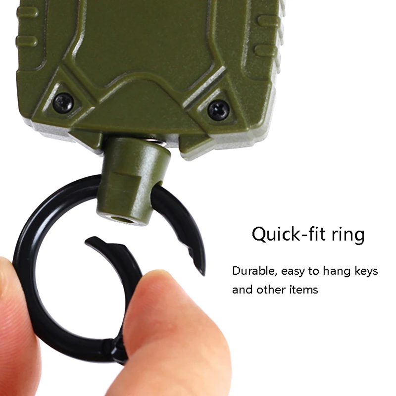 Outdoor Automatic Retractable Wire Rope Luya Tactical Keychain Clip Pull Recoil Sporty Key Ring Anti Lost ID Card Holder