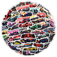 60PCS Cool F1 Formula Racing Cartoon Stickers Exciting Racing Competition Stickers Laptop Phone Guitar Car Bike Skateboard Toys