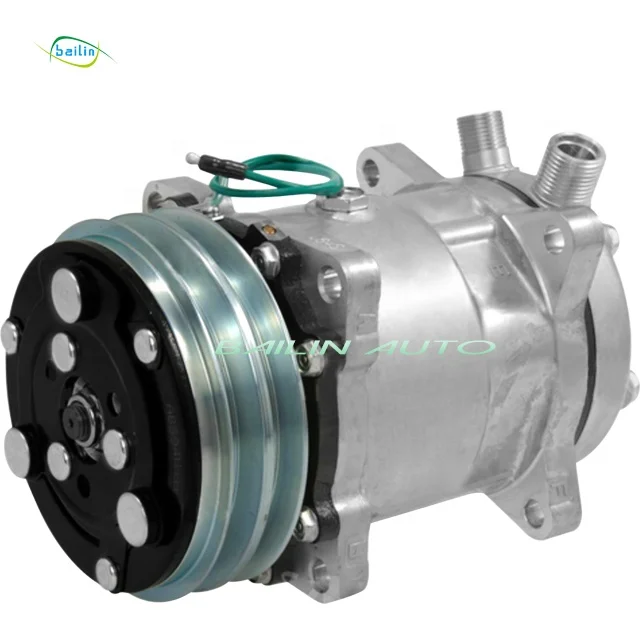 Sanden 7H15 7S15 709 2PK 132MM 24V 526047 1401100 1401336 AC A/C Compressor For JCB/Volvo/MAZDA T3500