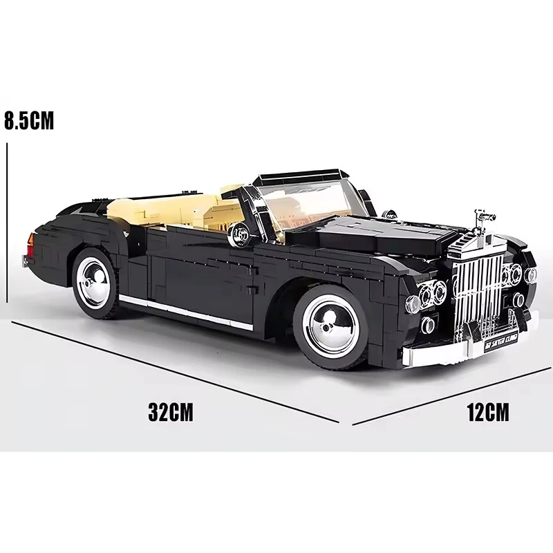 Mould King Vintage Car 1096PCS Construction The 1964 RR Sliver Cloud Vintage Vehicle Building Blocks Bricks Toys Adults Kids