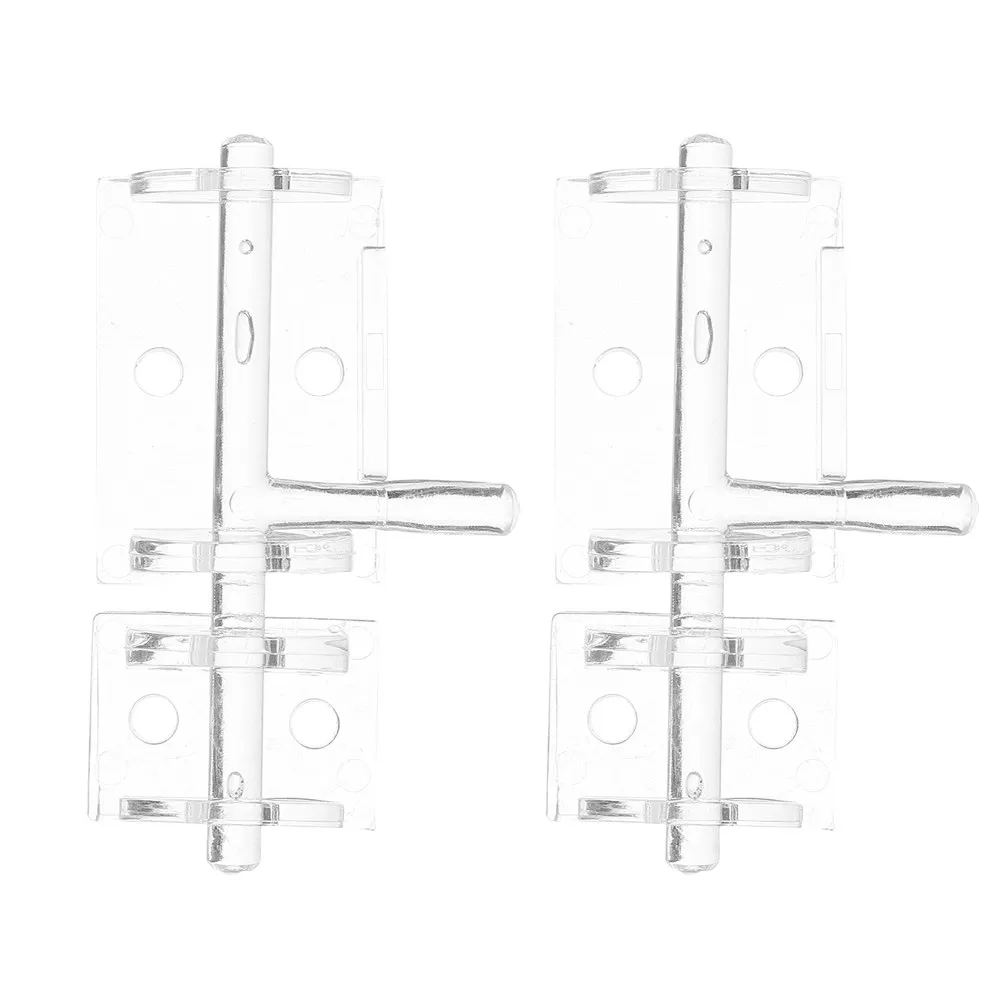 2Pcs Clear Acrylic Door Latch Self-Adhesive Slide Bolt Lock for Indoor Doors Bedrooms Bathrooms Cabinets Sheds Furniture