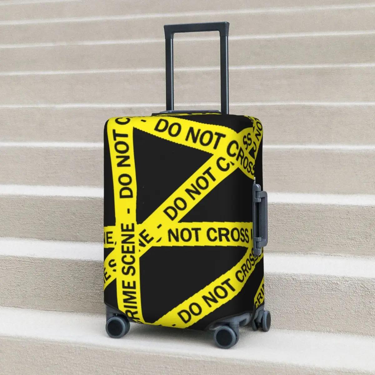 Crime Scene Pattern Suitcase Cover Vacation Do Not Cross Useful Luggage Case Cruise Trip Protector