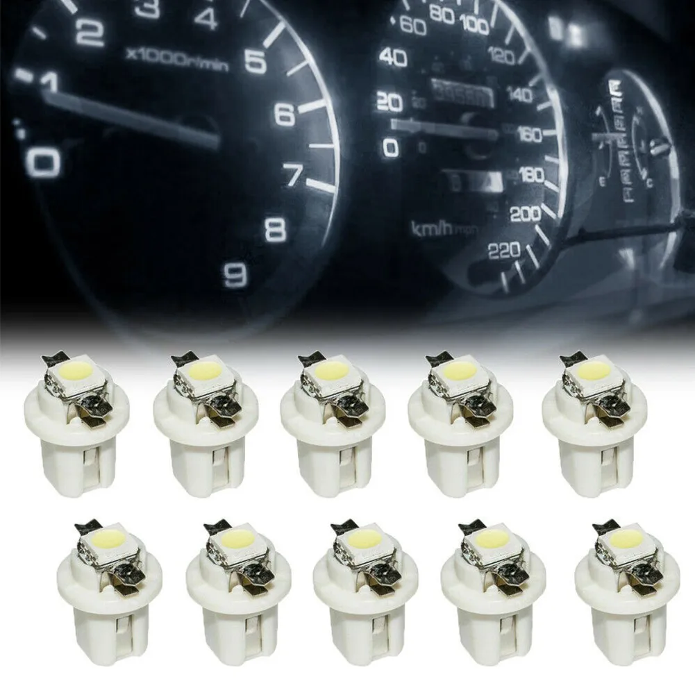 10Pcs Car Headlight Bulbs T5 B8.5D 5050 SMD Car LED Dashboard Dash Lamp Instrument Light Bulbs Auto Accessories