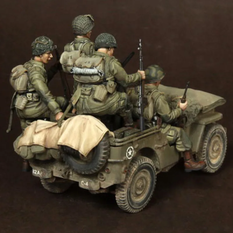 1/35 Die Casting Resin Figure Model Assembly Kit 5 US Soldier Fives DIY Kit Unpainted Free Shipping(5 persons)