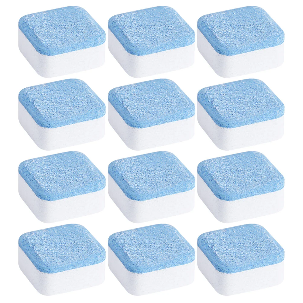 12 Pcs Washer Machine Cleaner Effervescent Tablets for Washing Cleaning Sodium Carbonate