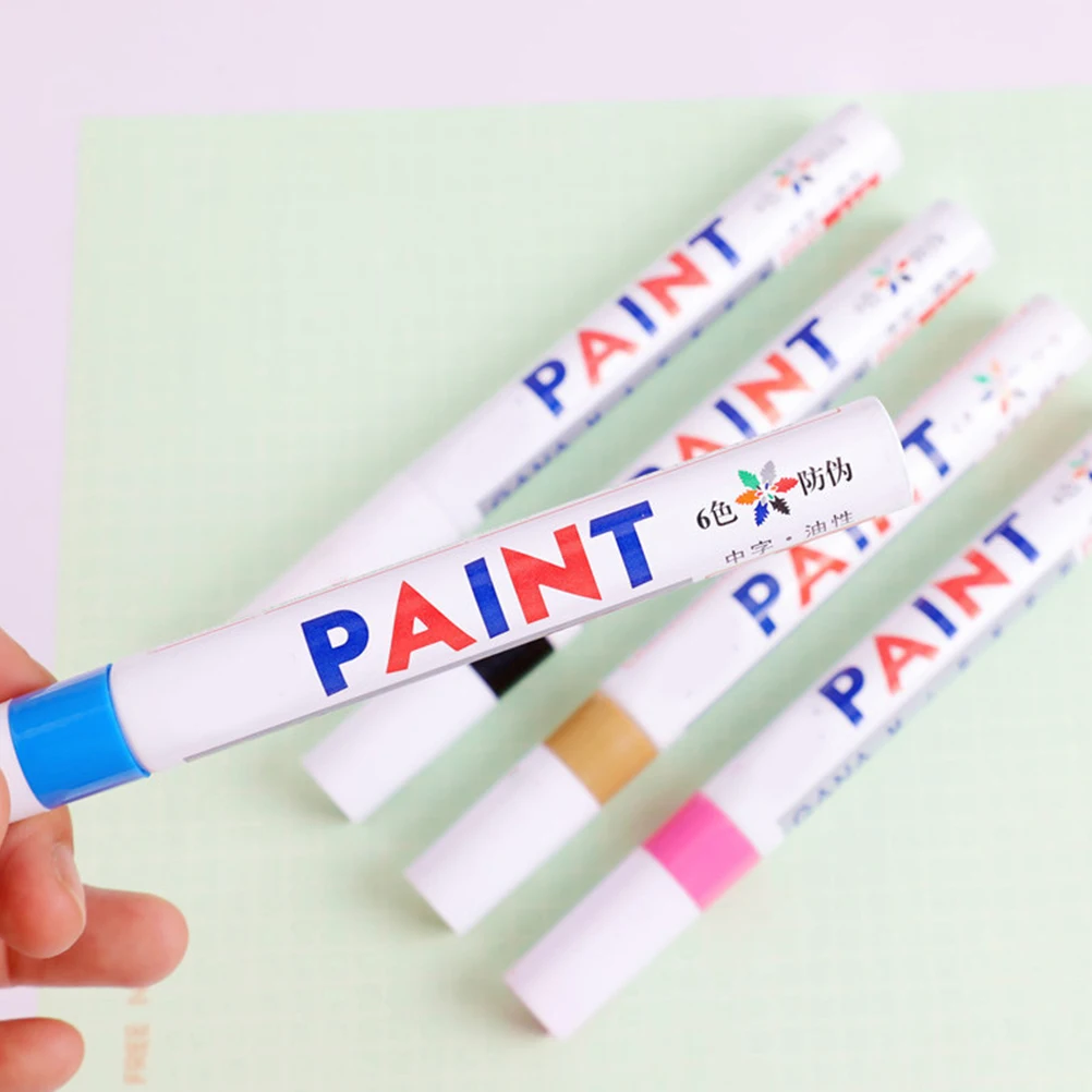 

6 Pcs Colored Markers Durable Paint Pen Graffiti Pens Painting Water Proof Efficient Oil Plastic Acrylic