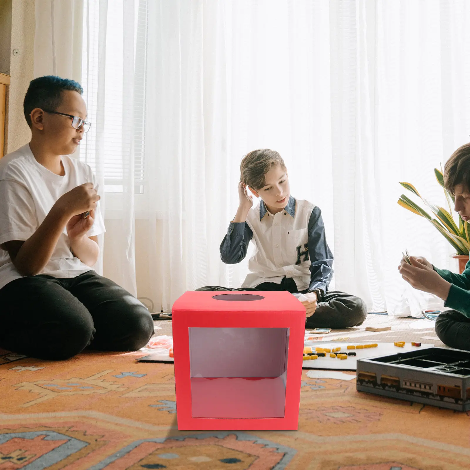 Card Holder Display Box for Office, Halloween, Christmas, New Year – Bright Color Decorative Ballot Box for Parties